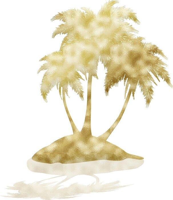 Poster  Palmiers sur une petite île