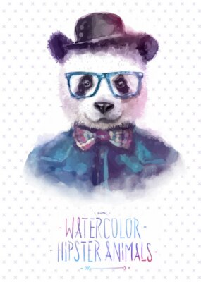 Poster  Panda avec des lunettes