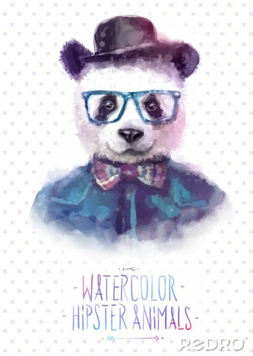 Poster  Panda avec des lunettes