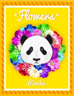 Panda géant en fleurs