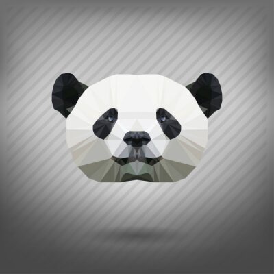 Poster  Panda géométrique sur fond gris