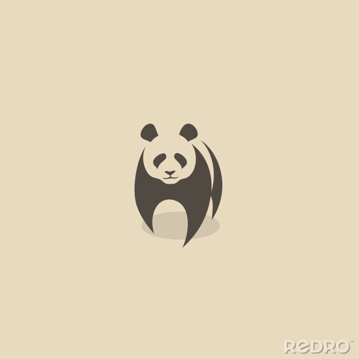 Poster  Panda sur fond lilas
