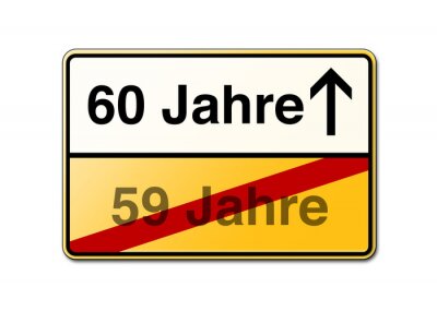 Poster  Panneau routier pour le 60e anniversaire
