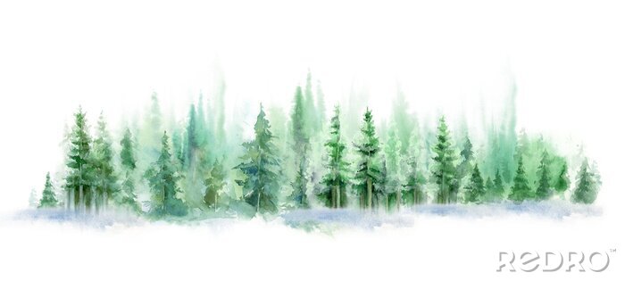 Poster  Panorama artistique d'une forêt