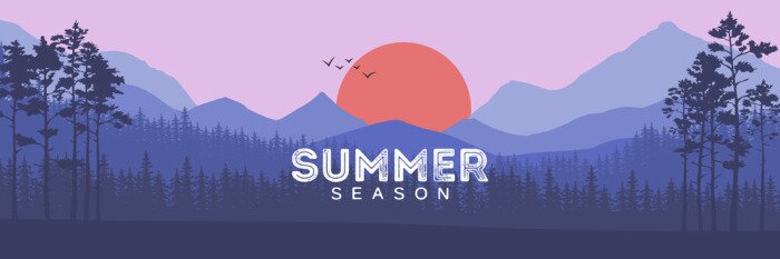 Poster  Panorama d'une montagne dans une illustration