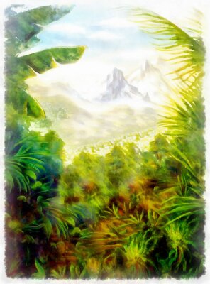 Poster  Panorama de la jungle pittoresque