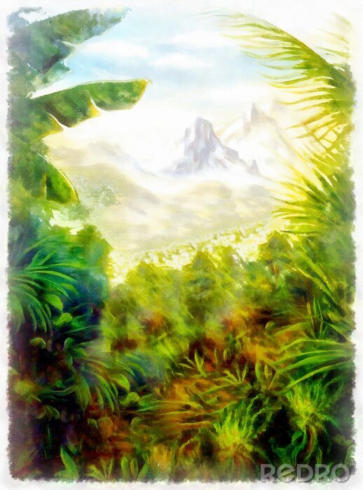 Poster  Panorama de la jungle pittoresque
