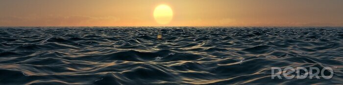 Poster  Panorama de la mer avec le soleil