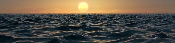 Poster  Panorama de la mer avec le soleil