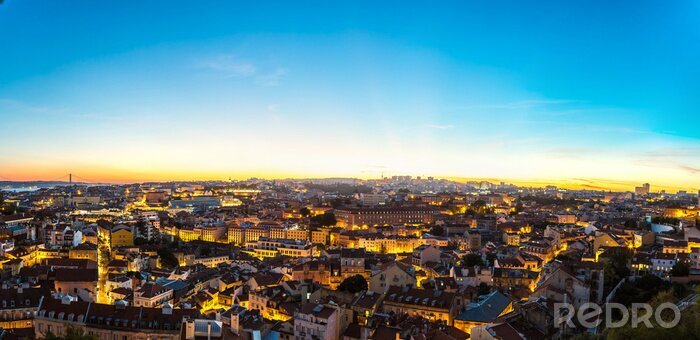 Poster  Panorama de la ville de Lisbonne