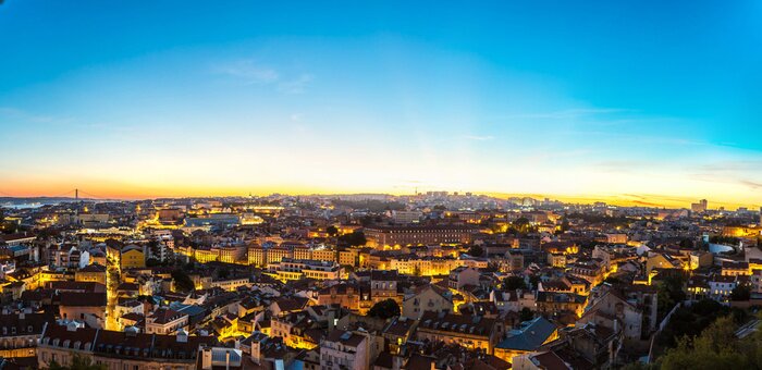 Poster  Panorama de la ville de Lisbonne