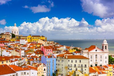 Poster  Panorama de la ville de Lisbonne Portugal