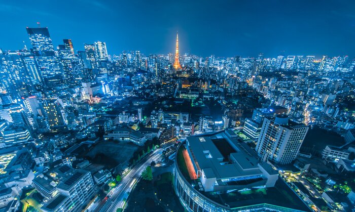 Poster  Panorama de la ville de Tokyo la nuit