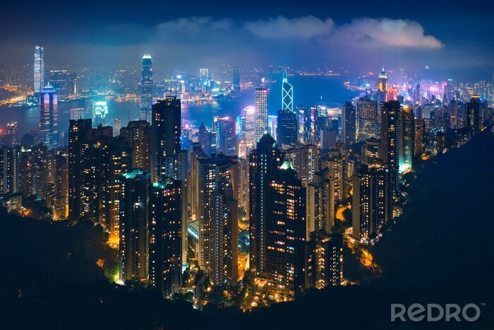 Poster  Panorama de la ville la nuit