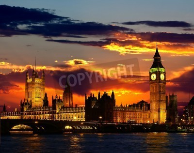 Poster  Panorama de Londres avec Big Ben et le Parlement