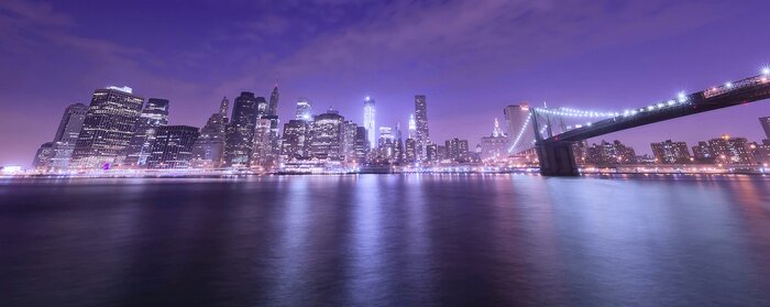 Poster  Panorama de Manhattan aux tonalités mauves