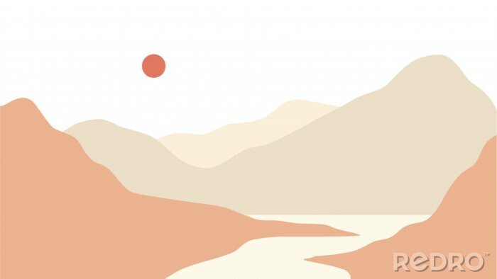 Poster  Panorama de montagne minimaliste