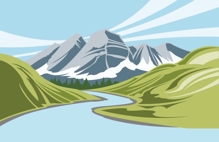 Poster  Panorama de montagne moderne