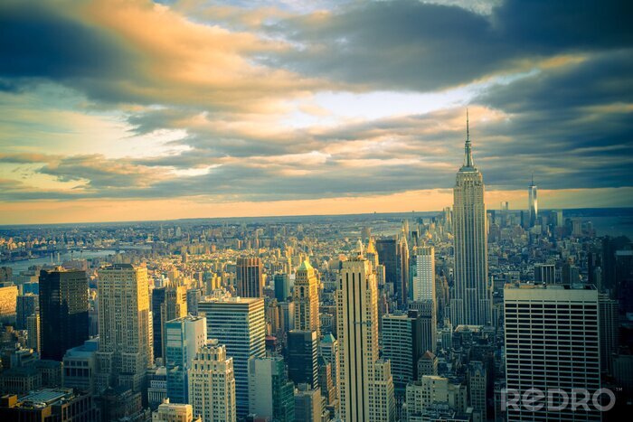 Poster  Panorama de New York et nuages