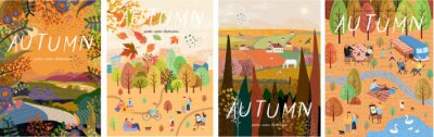 Poster  Panorama de paysages d'automne
