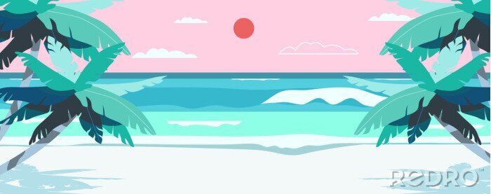Poster  Panorama de vacances sur une mer tropicale
