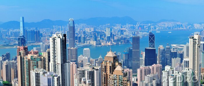 Poster  Panorama de ville vue aérienne 3D