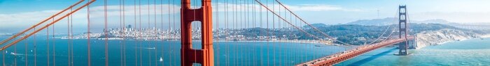 Poster  Panorama du Golden Gate Bridge avec la skyline de San Francisco en été, Californie, USA