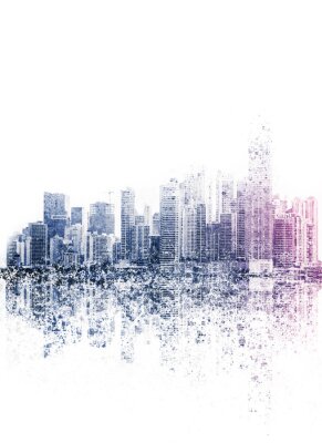 Poster  Panorama urbain flou