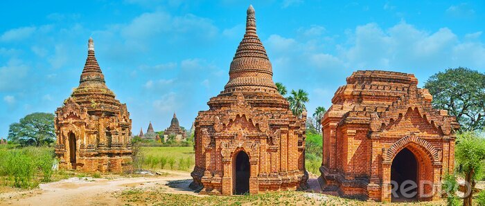 Poster  Panorama with old shrines, Bagan, Myanmar