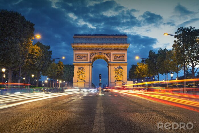 Poster  Paris avec l'arc de triomphe