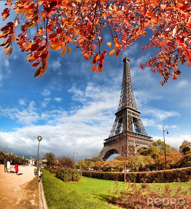 Poster  Paris la Tour Eiffel et l'automne