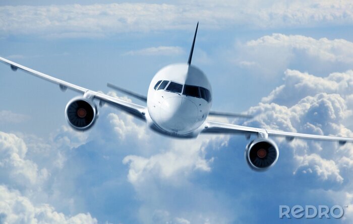 Poster  Passenger Airliner voler dans les nuages