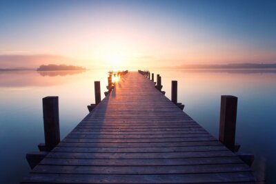 Passerelle 3d sur fond de ciel