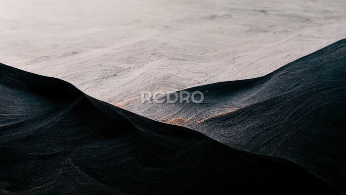 Poster  Paysage abstrait sombre des montagnes