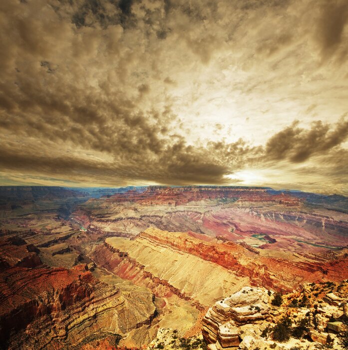 Poster  Paysage avec le Grand Canyon d'en haut