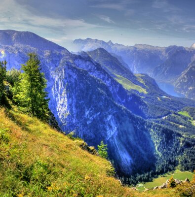 Poster  Paysage avec montagnes allemandes
