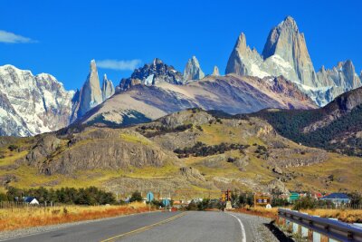 Paysage d'automne des montagnes de Patagonie