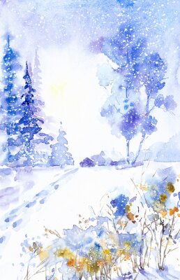 Poster  Paysage d'hiver calme