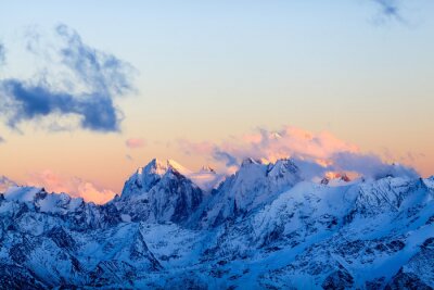 Poster  Paysage de montagne en hiver