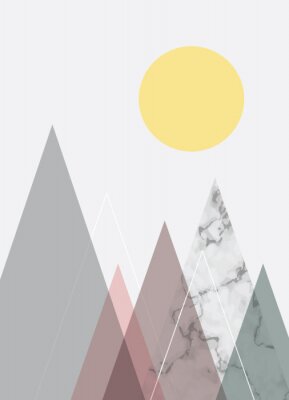 Poster  Paysage de montagne géométrique