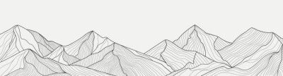 Paysage de montagne minimaliste en noir et blanc