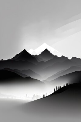 Poster  Paysage de montagne paisible