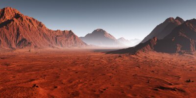 Paysage du coucher de soleil sur Mars