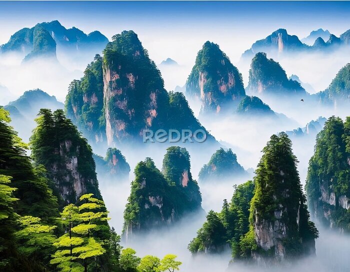 Poster  Paysage majestueux des montagnes asiatiques