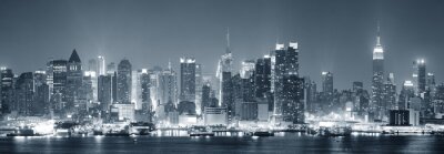 Paysage panoramique noir et blanc Manhattan