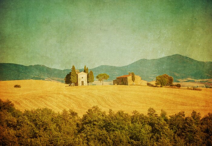 Poster  paysage toscan Vintage