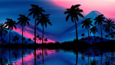 Paysage tropical avec des palmiers
