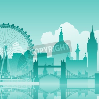 Poster  Paysage urbain de Londres en graphisme