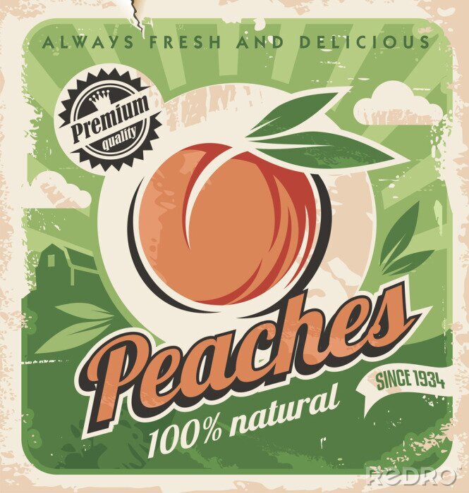 Poster  Peaches, modèle d'affiches cru