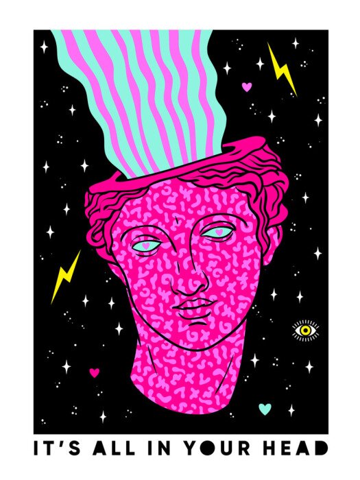 Poster  Pensées dans la tête